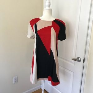 Alice and Olivia Black Red Abstract Dress